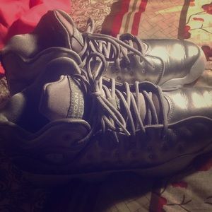 Lightly worn gold Jordan sneakers